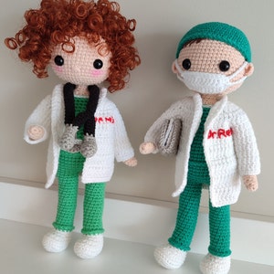 Personalized  Doctor Doll, Crochet Nurse Doll, Gift For Male Nurse, Gift For Male Doctor, Amigurumi Doctor Doll,Medical School Graduation