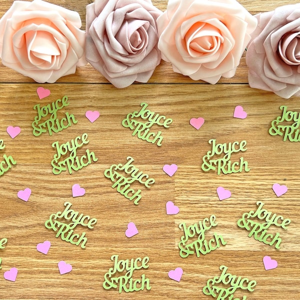 Wedding Confetti, Custom Name Confetti, Engagement Party Decor, Rehearsal Dinner Table Decor, Personalized Confetti, Bridal Shower Confetti