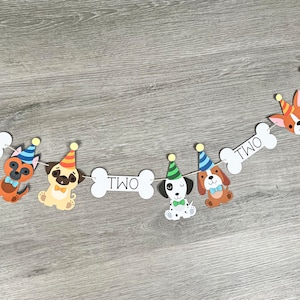 Dog Birthday Banner, Puppy Party Banner, Puppy Birthday Party Decor, Dog Banner, Puppy Pawty Decorations, Dog Party Theme, Dog Party Banner