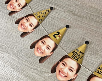 Custom 21st Birthday Banner, Custom Face Banner, 21st Party Decorations, Finally 21 Banner, Face Decorations, Cheers To 21 Banner, TwentyOne