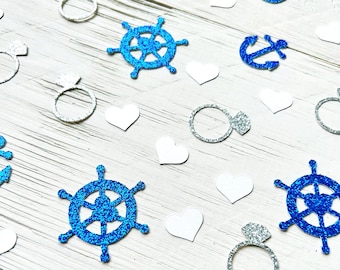 Last Sail Before The Veil Confetti, Nautical Bachelorette Party, Nauti Bach Party, Sailor Theme Party Decor, Anchors Away Confetti