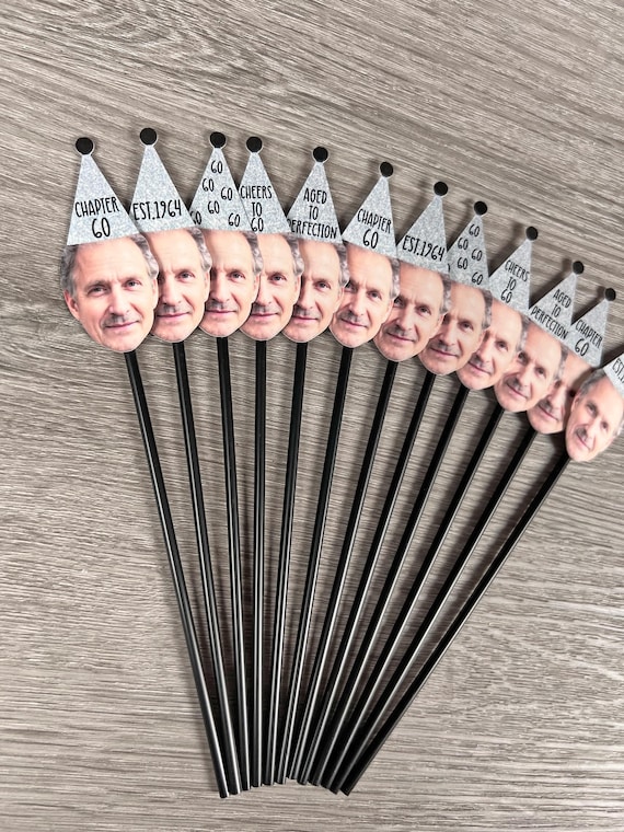 Custom Drink Stirrers, 60th Birthday Straws, Custom Face Drink Stirrers, 60th Birthday Decor, Personalized Swizzle Sticks, Cocktail Stirrers