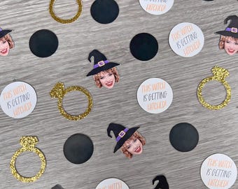 This Witch Is Getting Hitched Confetti, Custom Halloween Confetti, Halloween Bach Decor, Custom Face Confetti, Halloween Bach Confetti