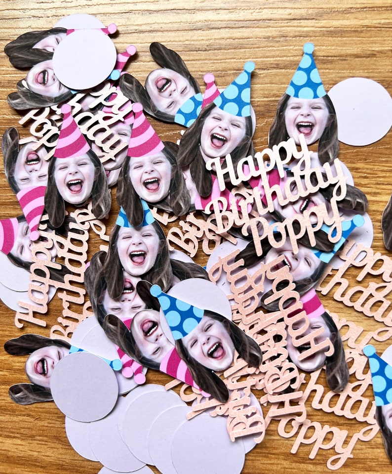 Custom Face Birthday Confetti, Custom Birthday Confetti, Face Party Confetti, Personalized Photo Confetti, Happy Birthday Confetti image 2