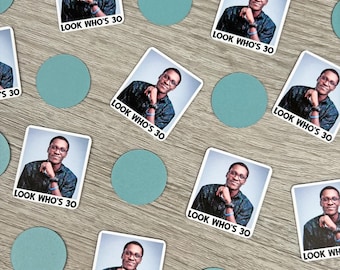 Custom 30th Birthday Confetti, Look Who's 30, Personalized Photo Confetti, 30th Party Decorations, Any Age
