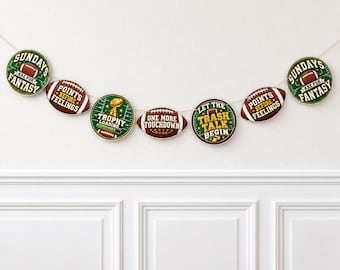Fantasy Football Banner, Draft Party Decor, Football Garland