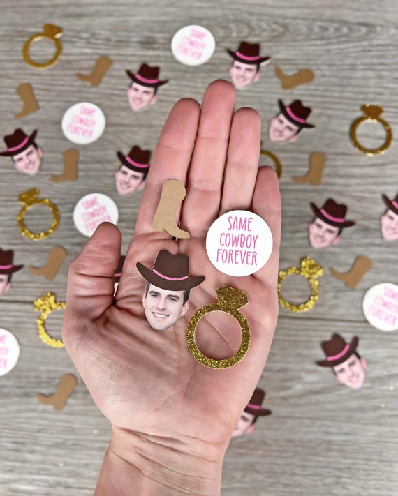 Personalized Groom Head Confetti, Same Cowboy Forever, Nash Bash Confetti, Groom Face Bachelorette Party Decorations, Cowboy Confetti