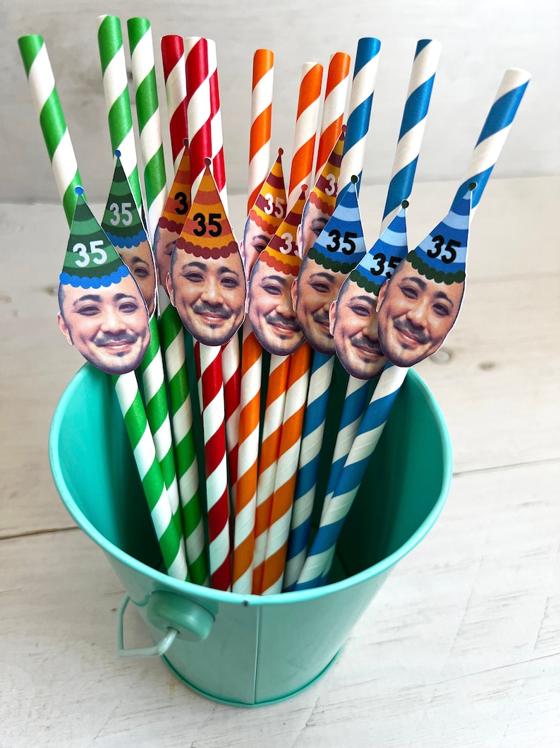 Custom Face Straws Face Party Straws Birthday Straws - Etsy