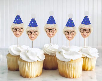 Custom Face Cupcake Toppers, First Birthday, 21st, 50th, Bachelorette Cupcakes, Custom Birthday Cupcake Toppers, Custom Face Party Decor