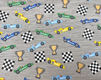 Race Car Confetti, Race Car Themed Birthday Party, Fast One Party Confetti, Two Fast Birthday, Car Confetti, Race Car Party Decor
