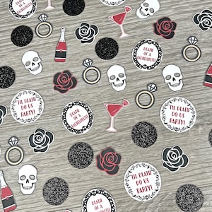 Til Death Do Us Party Confetti, Gothic Bachelorette Party Decor, Death Of A Bachelorette, Halloween Bachelorette Confetti, Bride Or Die