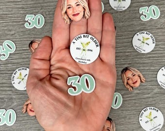 Custom Face Confetti, A Tini Bit Older 30th Birthday Martini Theme