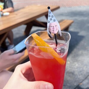 Custom Drink Stirrers, 60th Birthday Straws, Custom Face Drink Stirrers, 60th Birthday Decor, Personalized Swizzle Sticks, Cocktail Stirrers zdjęcie 3