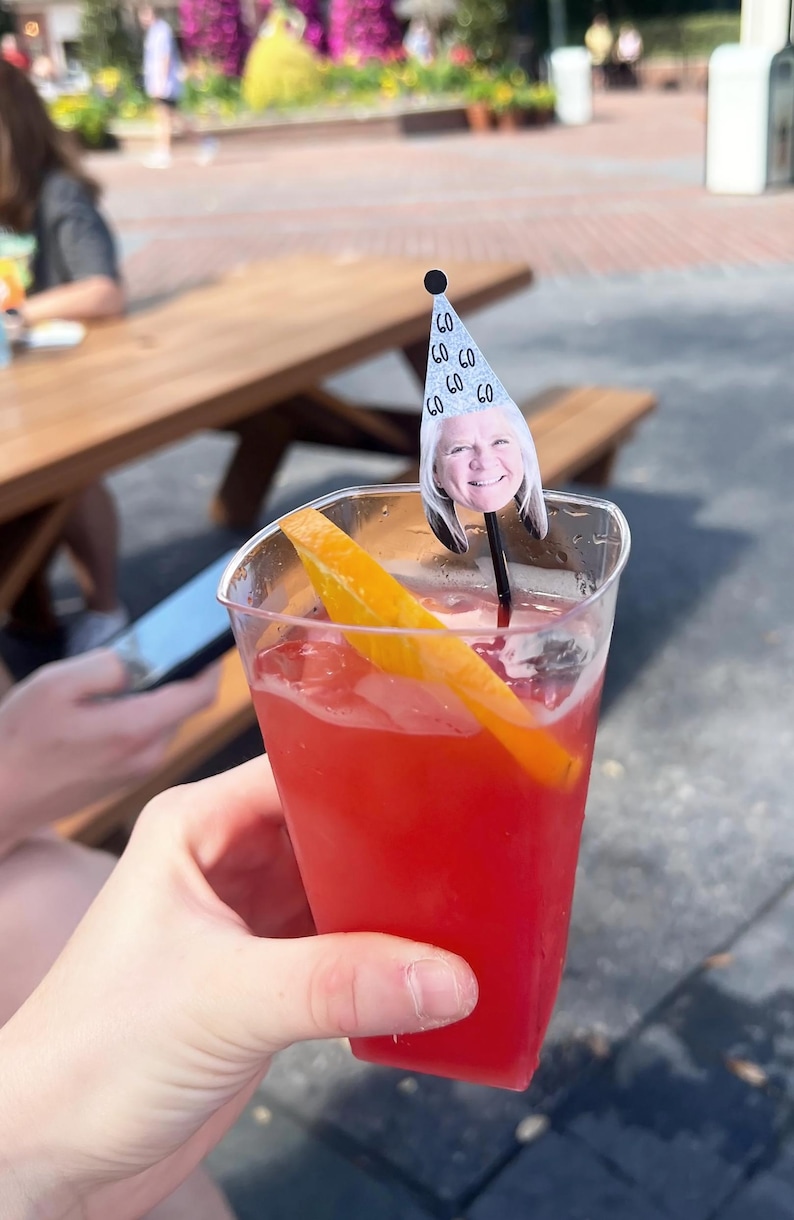 Custom Drink Stirrers, 60th Birthday Straws, Custom Face Drink Stirrers, 60th Birthday Decor, Personalized Swizzle Sticks, Cocktail Stirrers zdjęcie 3