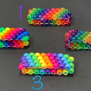 Rainbow Kandi Cuff Bracelets, aesthetic vibes, pride, perfect for kids and adults!! Made by a kid! Young entrepreneur. Handmade, gifts!