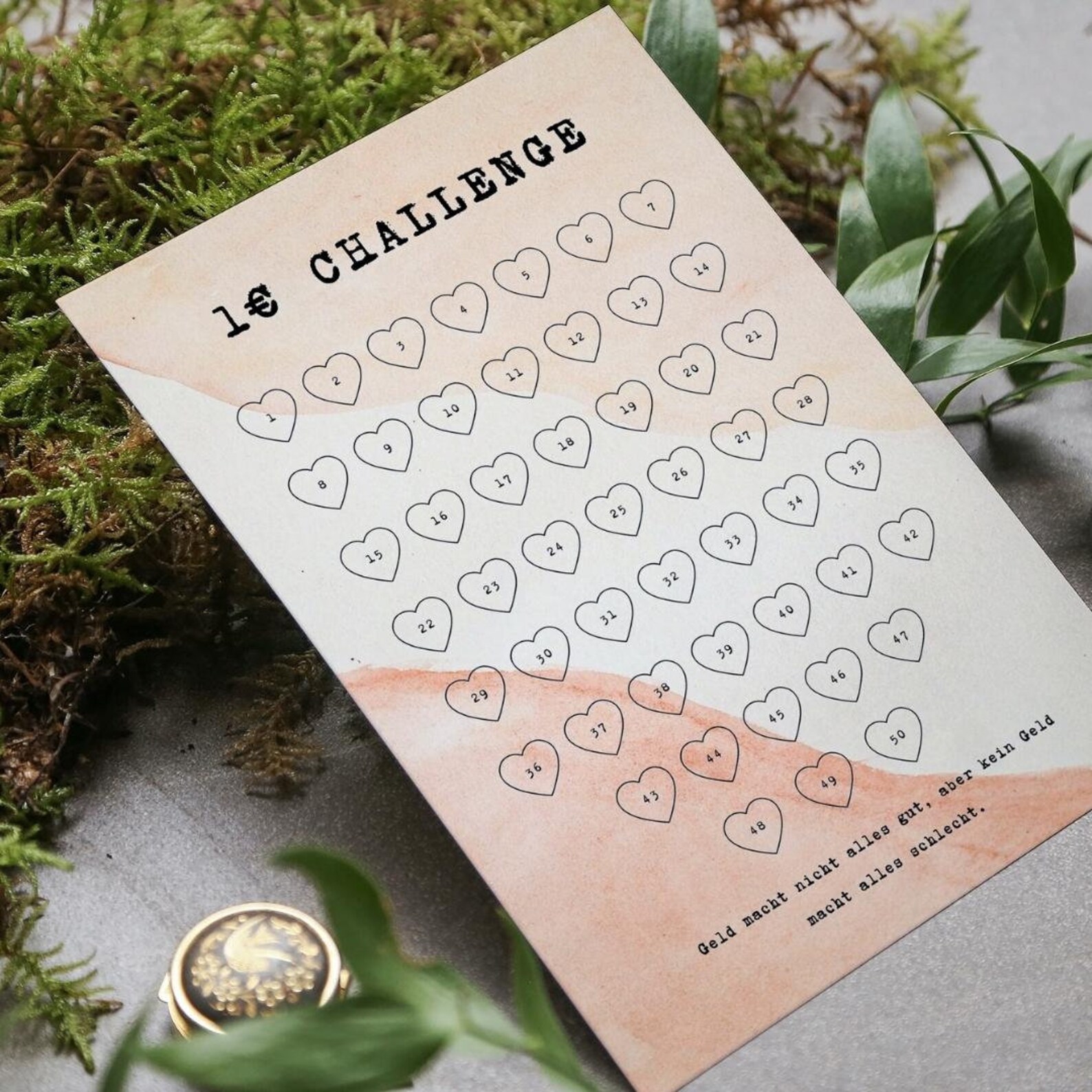 1 Euro Savings Challenge Template To Print Out Etsy