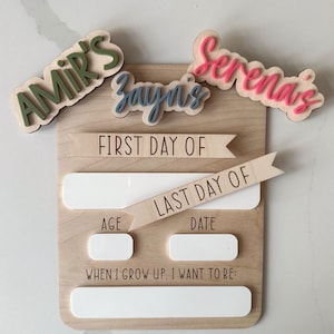 Back to school sign, first day of school sign, interchangeable school sign, engraved back to school, school photo prop, back to school prop