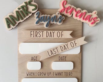 Engraved Baltic Birch Back to School Sign, Photo Prop