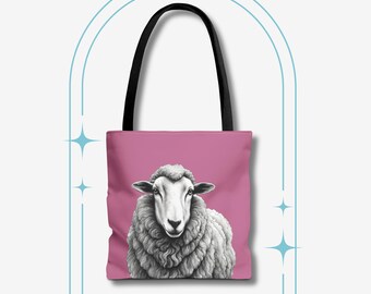 Bolsa de mano de oveja, bolsa de mano con animales, bolsa naranja, ropa inspirada en la naturaleza, regalo para amantes de la naturaleza, regalo para amantes de los animales, regalo para entusiastas de las actividades al aire libre