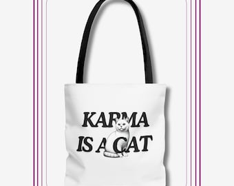 Karma is a Cat Gym Tote Bag