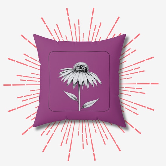 Daisy Pillow, Daisy Throw Pillow, Purple Pillow, Flower Lovers Gift, Garden  Decor, Spring Decor, Flower Decor, Housewarming Gift, Nature Art