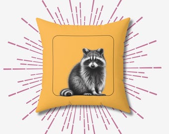 Raccoon Throw Pillow