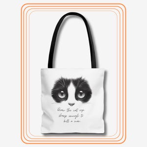 Cat Eyes Sharp Enough to Kill a Man Tote Bag, Vigilante Shit Tote Bag