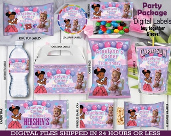 Birthday Gracie Party Pack, water bottle, chip, candy bars, juice labels, thank you tags, activity,bags. Birthday or shower. DIGITAL