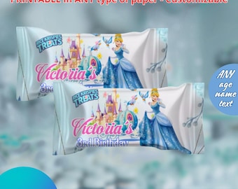 Cinderella Rice krispies templete. Editable in CANVA