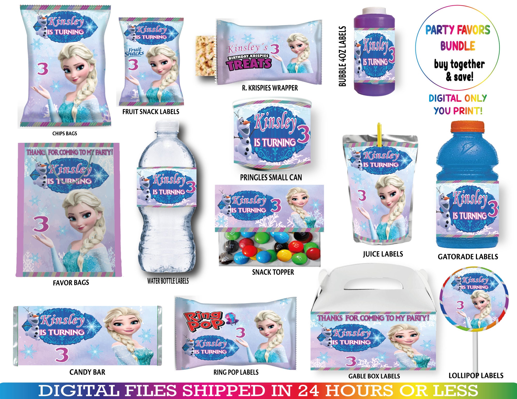 DISNEY FROZEN Party Favors Whistles Birthday Loot Bag Piñata