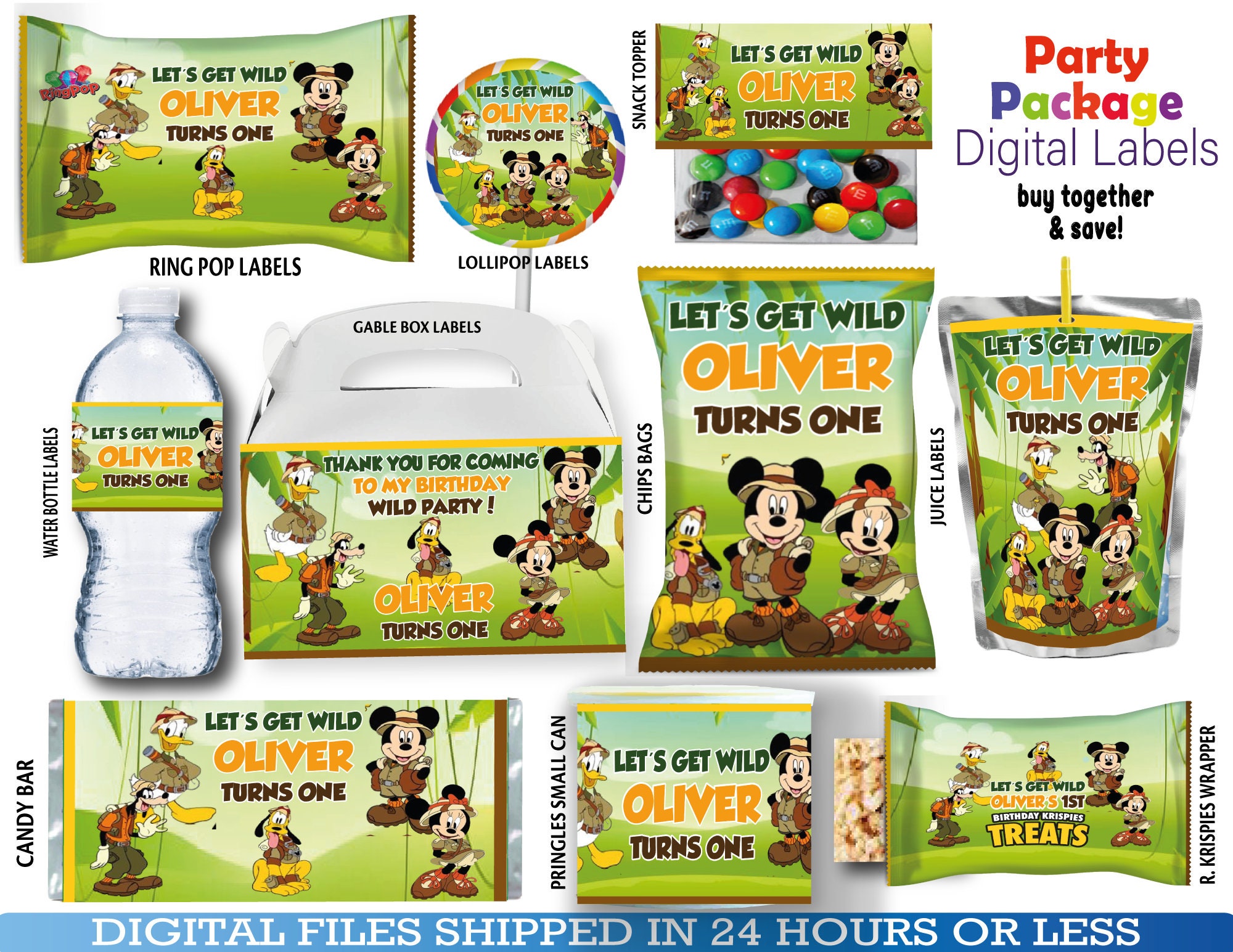 Editable Baby Moana Water Bottle Labels Printable-Set of 4 – Mug+Mouse  Designs