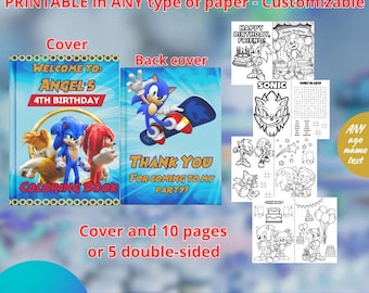 Sonic and Friends Coloring Book. Editable in CANVA