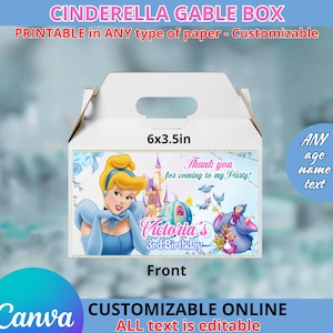 Boîte à pignons Cendrillon. MODIFIABLE SUR TOILE