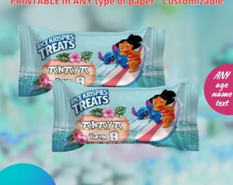 Lilo and Stitch Rice Krispies templete. Editable in CANVA