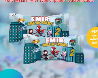 Spidey and His Amazing Friends Rice Krispies templete. Editable in CANVA