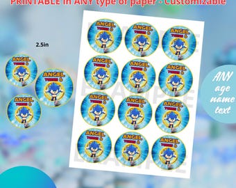 Adesivi Sonic da 2,5 pollici, modello, MODIFICA da solo in CANVA