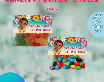 Moana Baby Snack topper. Editable in CANVA