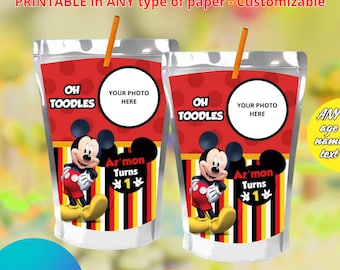 Mickey Mouse Juice Caprisun templatete. Edytowalny w CANVA
