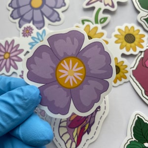 Flower stickers, garden stickers, colorful stickers