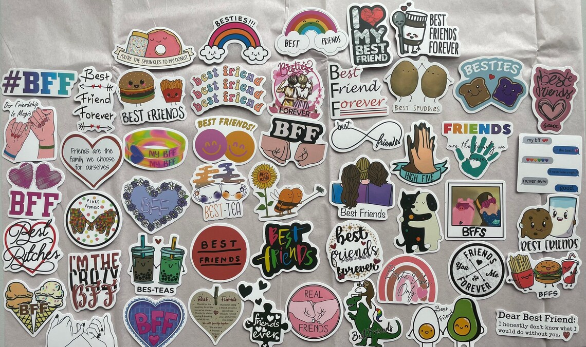 BFF Stickers Kawaii Stickers. Bff Sticker Bestie Sticker Etsy