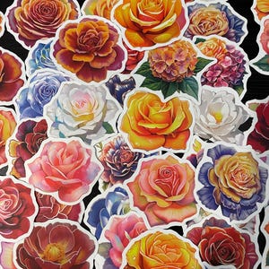 Flower stickers, garden stickers, rose stickers