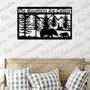 The Mountains Are Calling - Metal Sign - Wall Art -  Handmade - Plasma Cut - Hand Finished - Mountain Life - Metal Panel - Home Decor