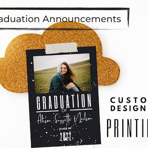 Customizable/Personal Graduation Invites 5x7. Custom Printed Invitations, Personalized Stationery