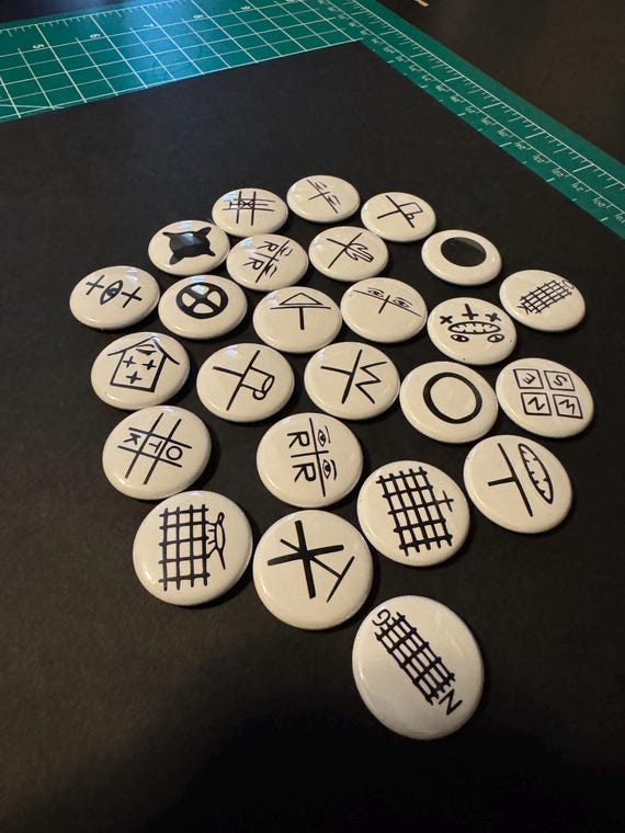 Hobo Code Button Collection. 1" round magnets. Great gift for railroad enthusiasts, train lovers, or history buffs.