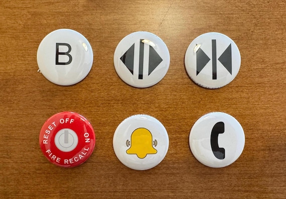 Elevator Magnet Button Pack. Elevator riding fans will enjoy these.  Nice little stocking stuffer or gift idea for elevator enthusiasts.