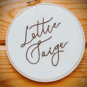 Embroidered Baby Name Announcement, Baby Name Announcement, Embroidered Hoop Name, Custom Baby Name Sign, Nursery Decor