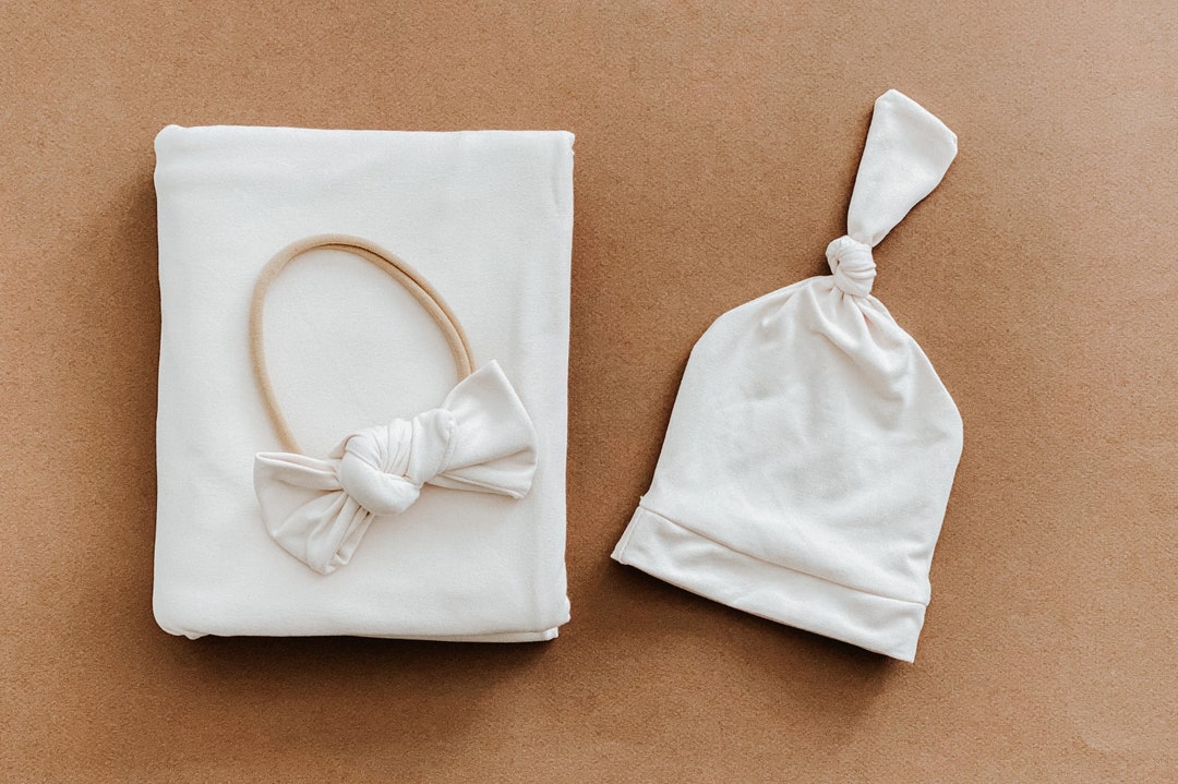 Cream Newborn Swaddle Baby Swaddle Set Newborn Photography Etsy