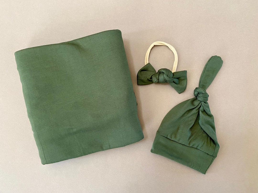 Newborn Swaddle Set Swaddle Set With Bow and Hat Baby Etsy