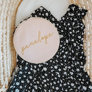 Embroidered Baby Name Announcement, Baby Name Announcement, Embroidered Hoop Name, Custom Baby Name Sign, Nursery Decor