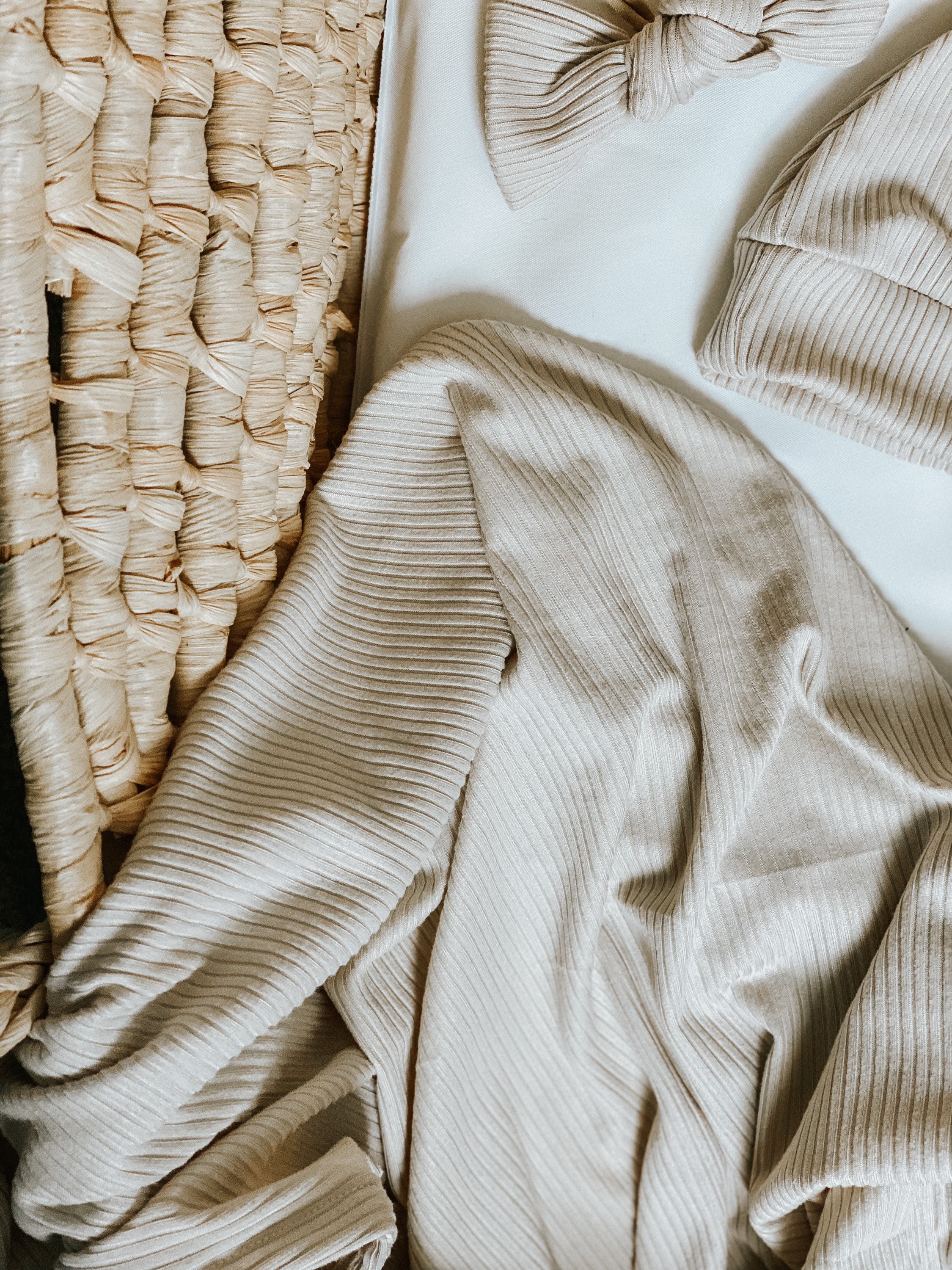 Cream Newborn Swaddle, Baby Swaddle Set, Newborn Photography Swaddle